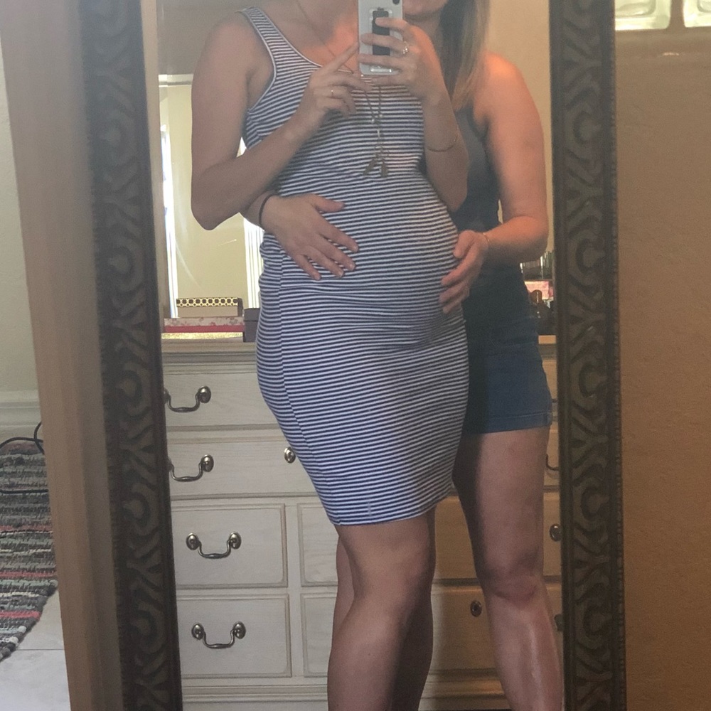 Navy Striped Motherhood Dress